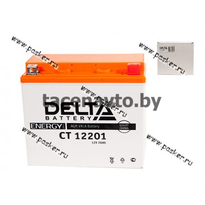 Аккумулятор DELTA MOTO CT 12201 180x87x153 обр/п с/эл YTX20L-BS YTX20HL-BS YB16CL-B YB16L-B YB18L-A