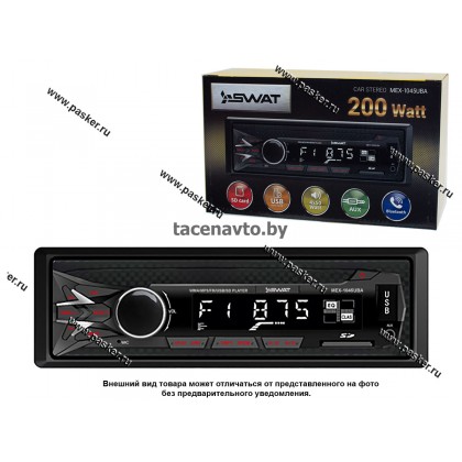 Автомагнитола SWAT SD/MP3/USB 4х50Вт MEX-1045UBA красная подсветка