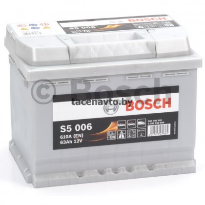 Аккумулятор BOSCH Silver Plus 63 А/ч прямая L+ 242x175x190 EN610 А