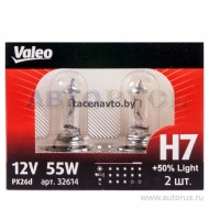 Лампа 12V H7 55W +50% VALEO Light 2 шт. DUOBOX 032 614