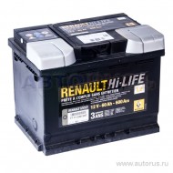 Аккумулятор RENAULT Standart 60 А/ч обратная R+ 242x175x190 EN600 А