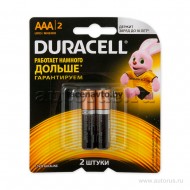Батарейка алкалиновая Duracell LR03 MN2400 AAA 1,5 В упаковка 2 шт. LR03 MN2400 BL-2